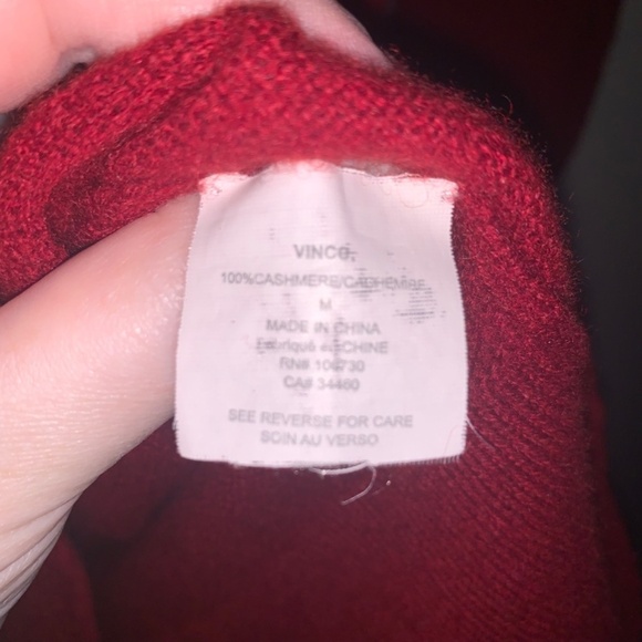 Vince Burgundy 100% Cashmere Peplum Balloon Sleeve Sweater M - Picture 4 of 7